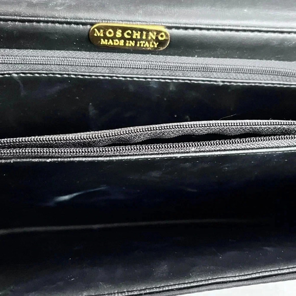 Vintage 90s Moschino Nylon And Leather Crossbody Bag Clutch - Picture 15 of 16